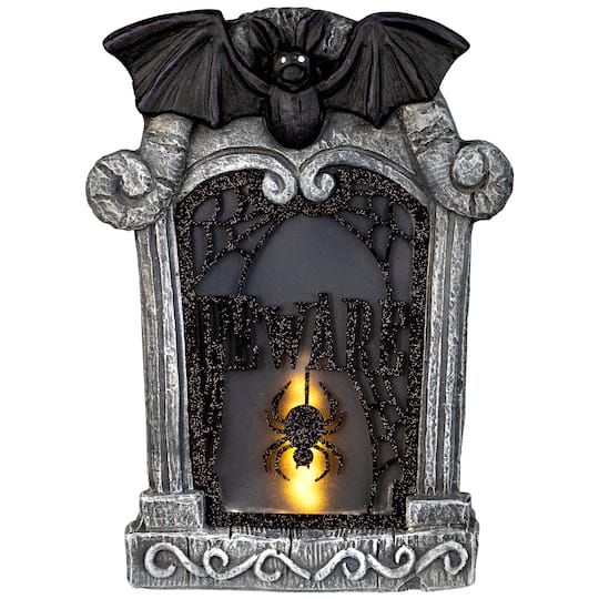 Michaels, Northlight 13.5" LED Flickering Beware Gravestone Halloween Décor – Category: Lighted Decor